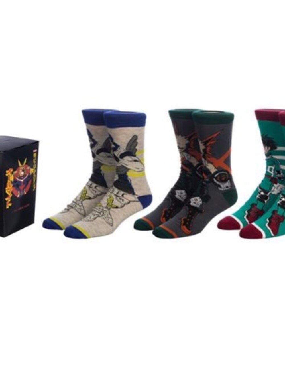 My Hero Academia 3 Pack Novelty Boxed Crew Sock